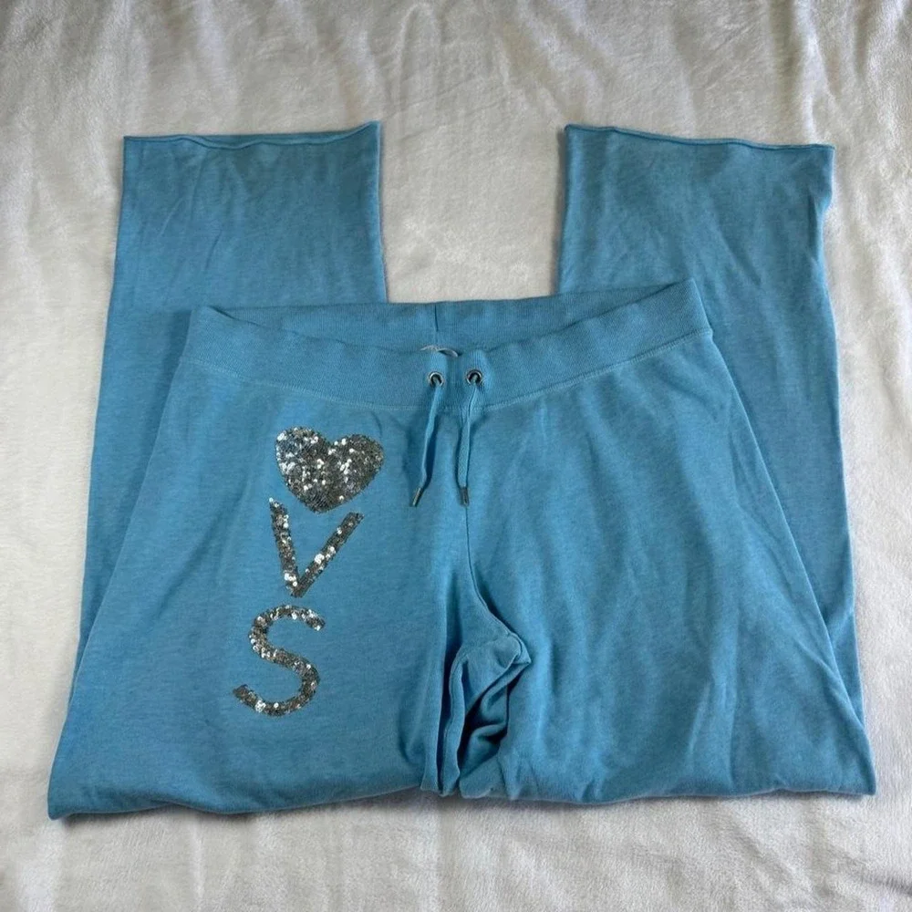 Victoria's Secret blue silver rhinestone graphic tracksuit set y2k vintage - Picture 5 of 6